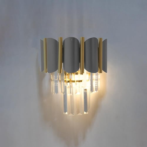 انارة جدارية كريستال باللون الفضي والذهبي