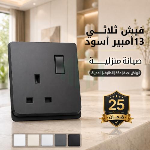 فيش كهرباء ثلاثي مع مفتاح 13 أمبير بارل ضمان 25 سن...