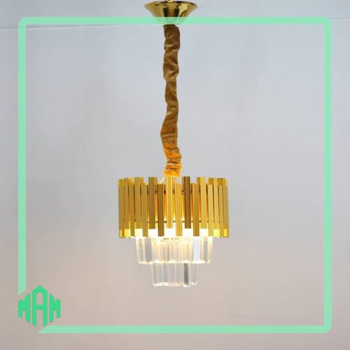 ثريا باللون ذهبي وفضي حجم صغير 20 سم