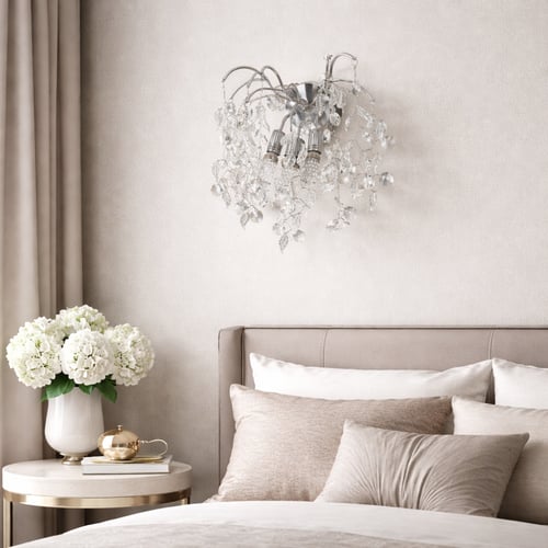 انارة جدارية بستايل الاوروبي اللون الفضي