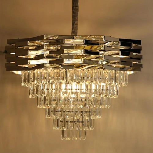 ثريا كريستال ستايل الاوربي حصري بلون فضي لامع مقاس...