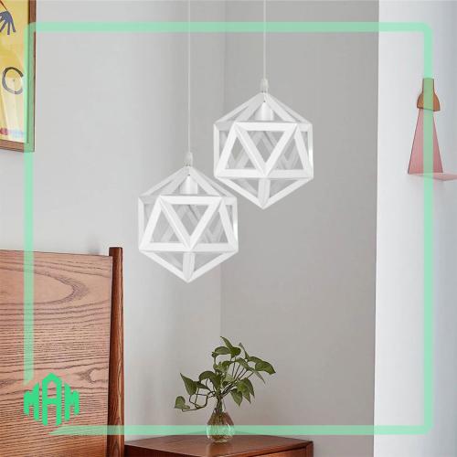 انارة علاقي مودرن الأبيض بشكل هندسي حجم 22 سم