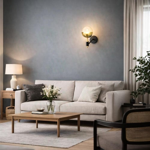 ابليك جداري ليد مودرن ذهبي وأسود.