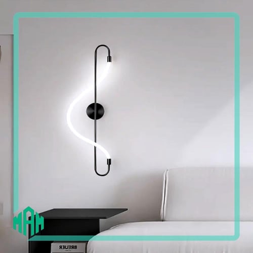 اضاءة جدارية ليد اسود بثلاث اضاءة بتصميم حديث