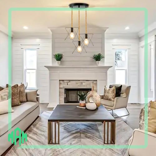 انارة علاقي ثلاثي بالتصميم الهندسي