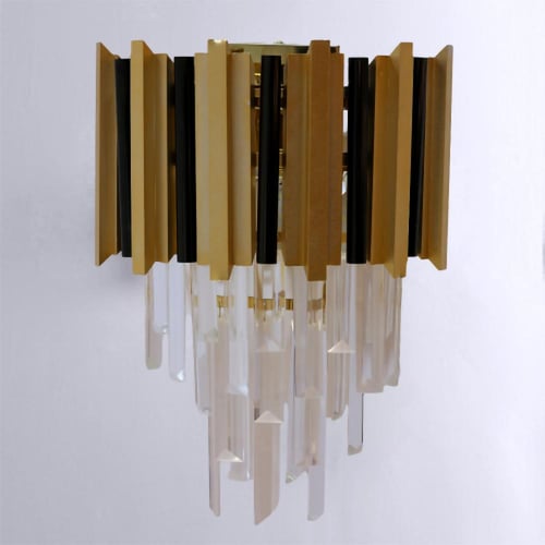 إنارة جداري كرستال ذهبي