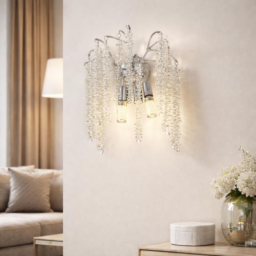 انارة جدارية بتصميم حصري باللون الفضي