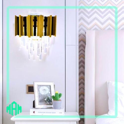 إنارة جداري كرستال ذهبي