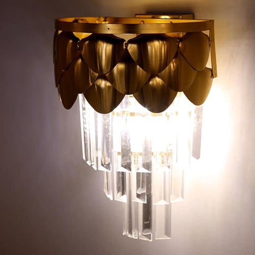 اضاءة جداري ذهبي كريستال