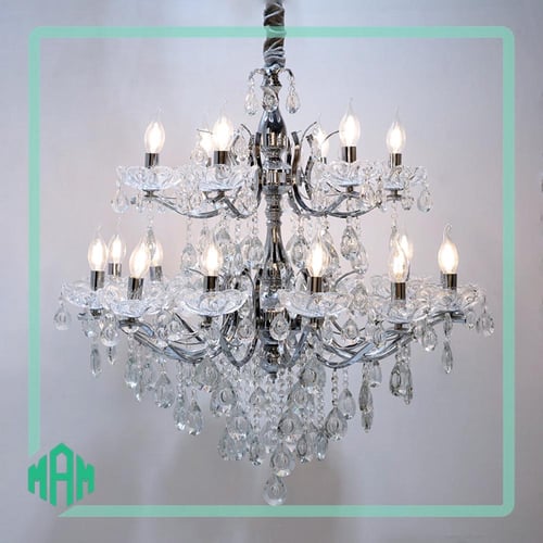 ثريا كلاسيك شموع- فضي ملكي