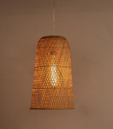 اضاءة مصباح الخيزران بالنمط الريفي