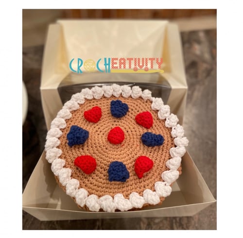 علبة كروشيه بشكل كيك