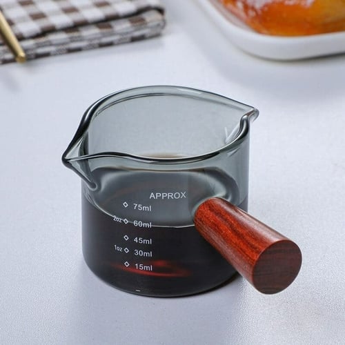 معيار إسبريسو 75 مل بمقبض خشبي بعدة الوان