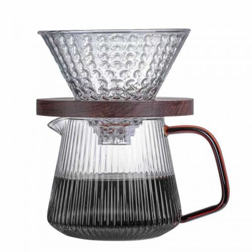 طقم تقطير V60 زجاجي بتصميم فريد من نوعه بمقاس 02