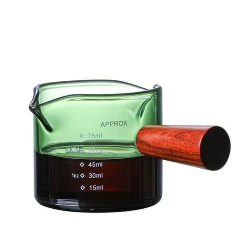 معيار إسبريسو 75 مل بمقبض خشبي بعدة الوان