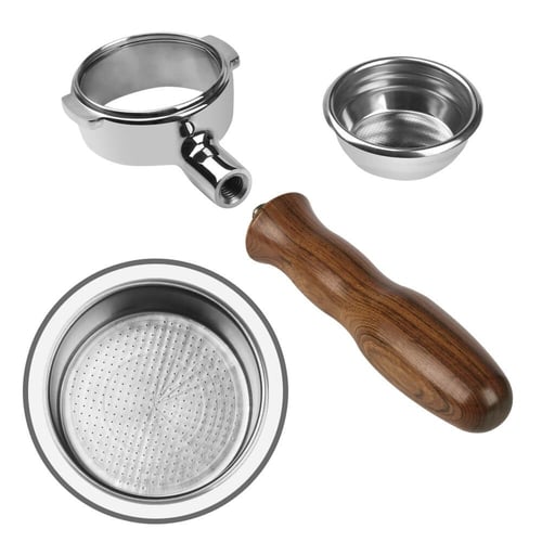 طقم بورتافلتر مكشوف من الخشب الاحمر المموج مقاس E6...