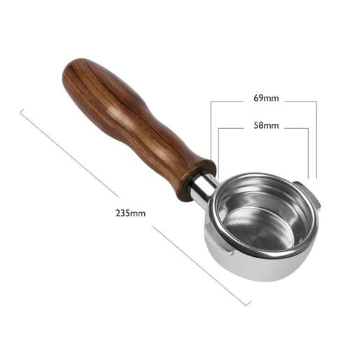 طقم بورتافلتر مكشوف من الخشب الاحمر المموج مقاس E6...