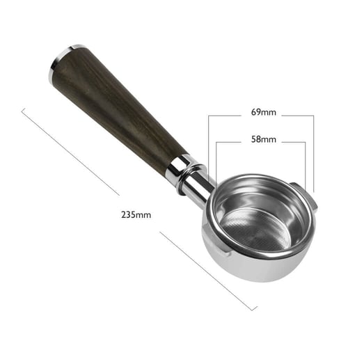 طقم بورتافلتر مكشوف خشب غامق مقاس E61 58mm