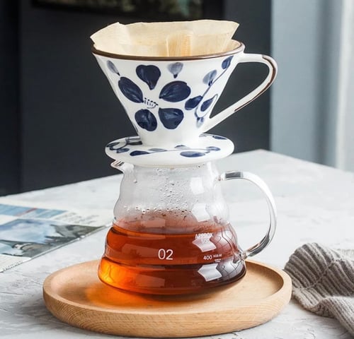 قمع V60 خزف رسم يدوي متعدد الاحجام والالوان