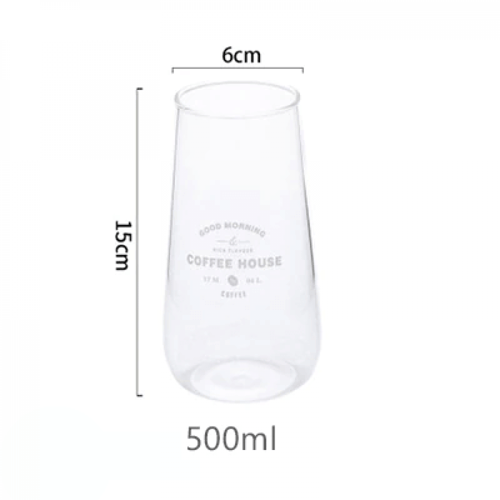 كوب زجاجي شفاف Coffee House بعدة خيارات