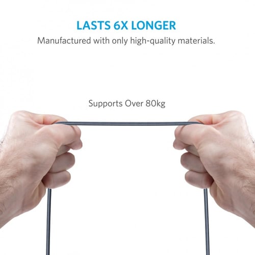 كيبل آيفون | أنكر | كيبل آيفون قماشي | ط 90 سم | أ...