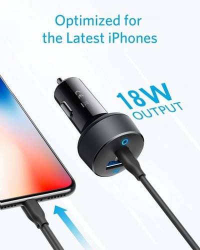 شاحن سيارة | انكر | 2 منفذين شحن 1 PD و 1 USB | أس...