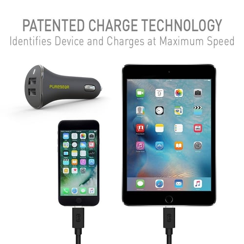 شاحن سيارة | بيور جير | مخرجين 24W | أسود