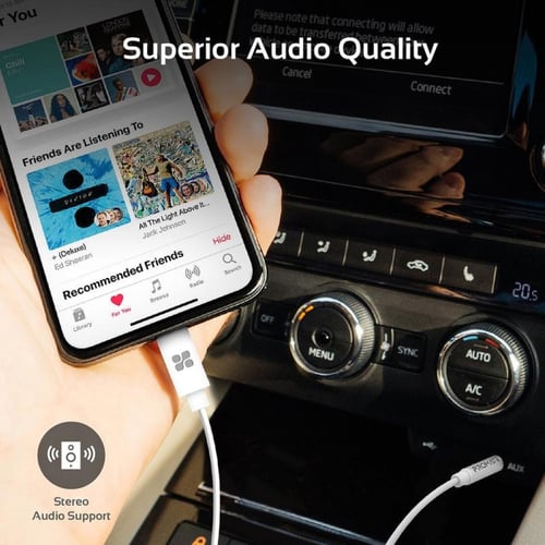 وصلة صوت | بروميت | كيبل صوت لايتنج إلى 3.5 | أبيض