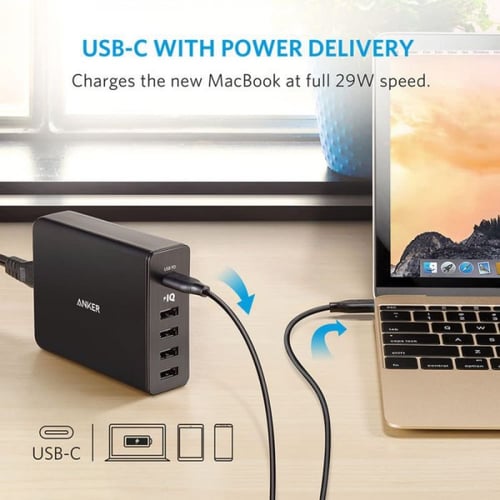 مخزن طاقة |انكر| Power port+5 USB-C أسود