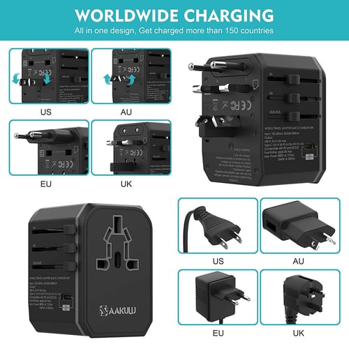 شاحن منزلي | UNIQ | شاحن للسفر متعدد المنافذ 2000W...