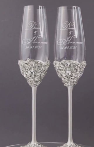 طقم عرسان مكون من 12 قطعة فضي ملكي Royal 👑مرصع ب...