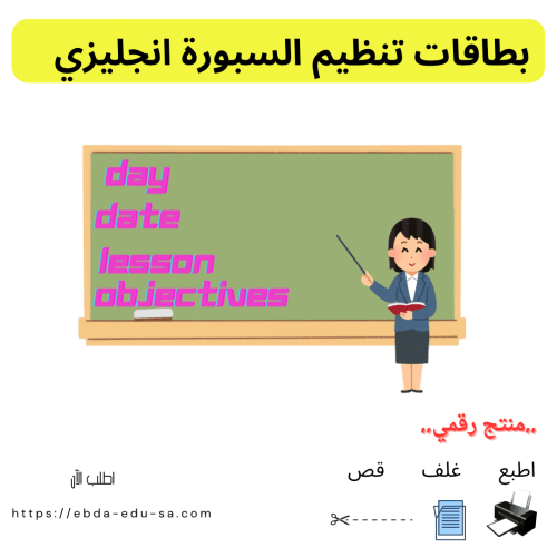 تنظيم عناوين السبورة انجليزي- رقمي pdf