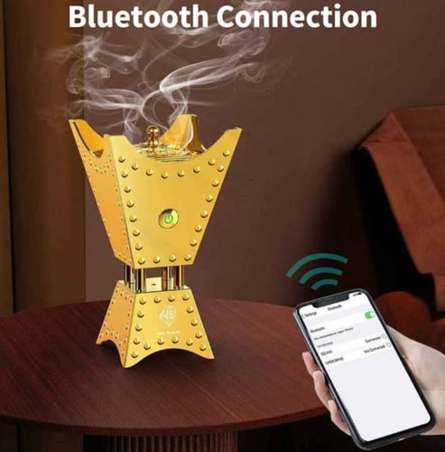 مبخرة العود المعدنية الكهربائية مع مكبر صوت من بخو...