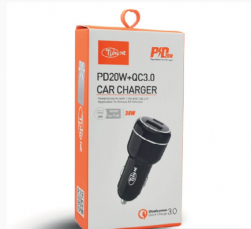 شاحن سيارة PD 38W ومنفذ USB - تي فون