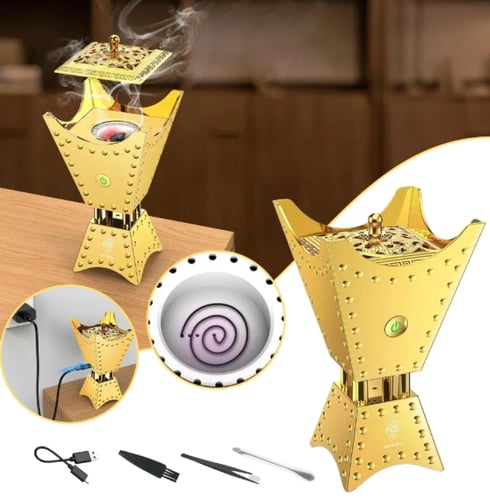 مبخرة العود المعدنية الكهربائية مع مكبر صوت من بخو...