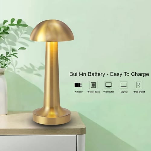 أبجورة طاولة مصباح نحاس ذهبي