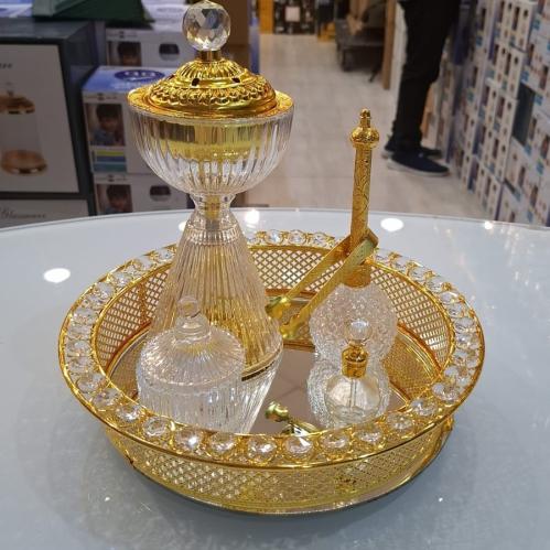 طقم تقديم ذهبي ستيل