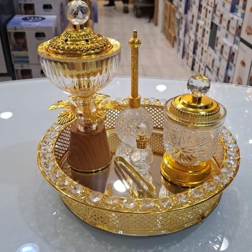 طقم تقديم ذهبي ستيل