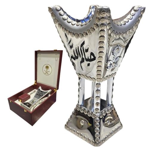 بوكس مبخره فاخره فضي بالاسم حسب الطلب +اوقيه عود +...