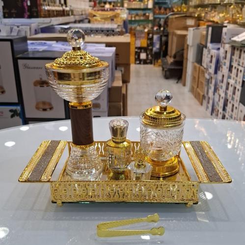 طقم تقديم ستيل ذهبي