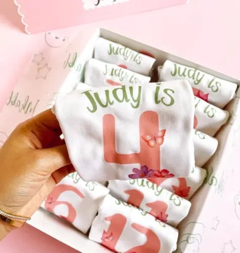 طقم الشهور ثيم حديقة الفراشات (بدون الاسم)