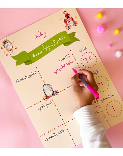 مايلستون بورد - لوحة مراحل نمو الطفل