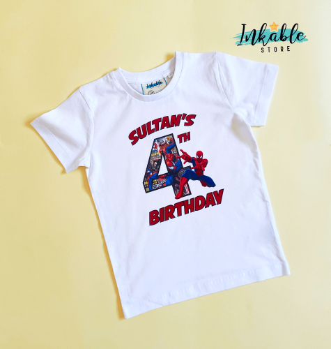 تيشرت عيد ميلاد ثيم سبايدرمان - Spiderman Birthday...
