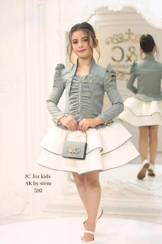 فستان تيفاني + جاكيت + شنطه