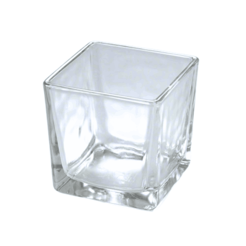 فازة زجاجية مربعة