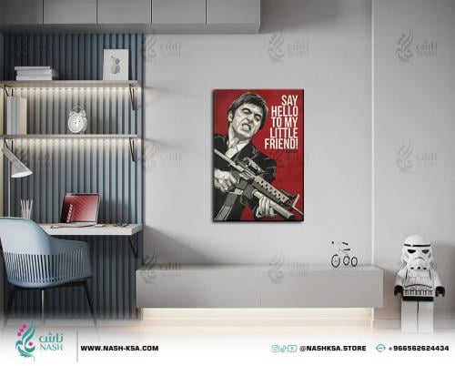لوحة جدارية اكريليك وستيكر ودبل فيس تصميم scarface