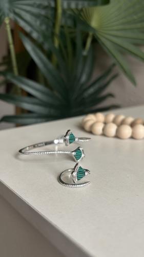 اسورة زركون فضي مطلي روديوم