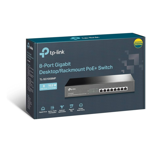TP - لينك محول PoE 8 منافذ جيجابت، 8 منافذ 802.3af...