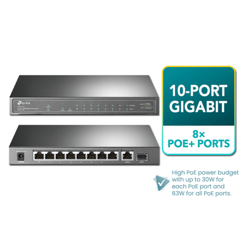 TP - لينك محول كمبيوتر مكتبي جيجابت 10 منافذ TL-SG...