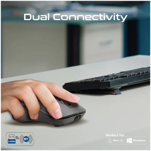 ماوس لاسلكي مزدوج الوضع قابل لإعادة الشحن مع اتصال...